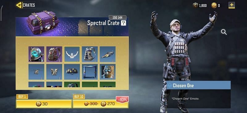 The Chosen One emote in the Spectral Crate in COD Mobile.